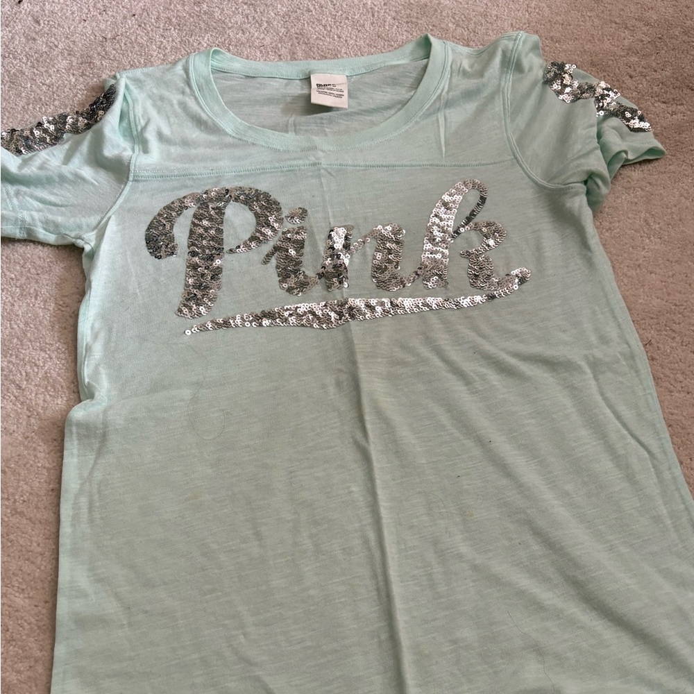 Pink sequin tee